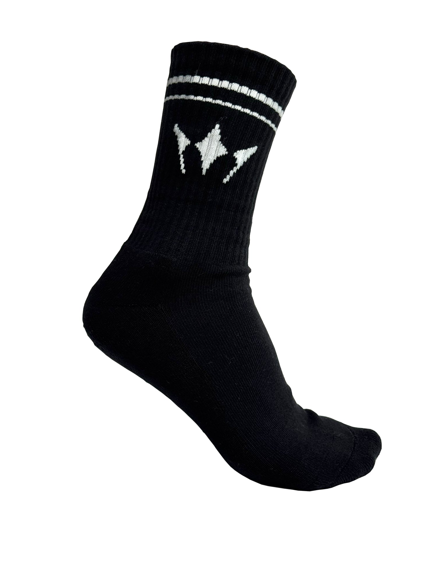 Unisex Half-Crew Throwback Sock - White WOTD Crew Socks (Black)