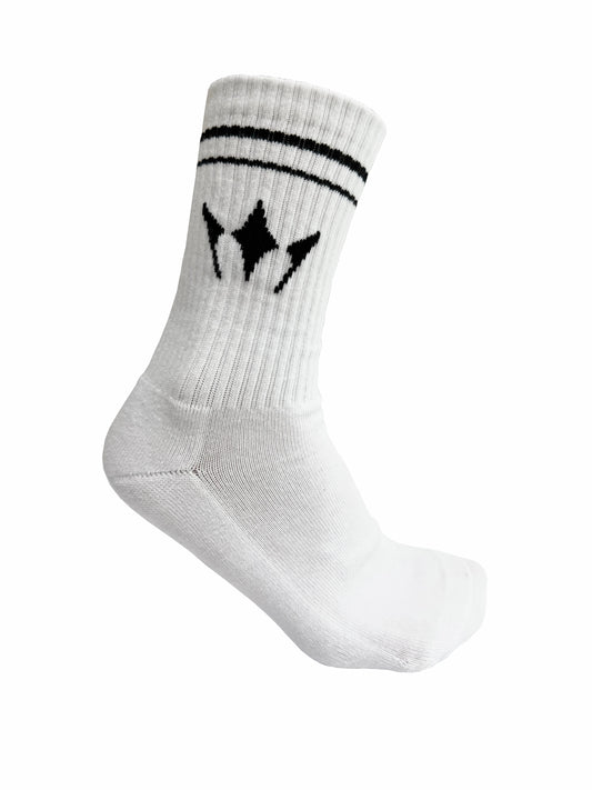 Unisex Half-Crew Throwback Sock - White WOTD Crew Socks (White)