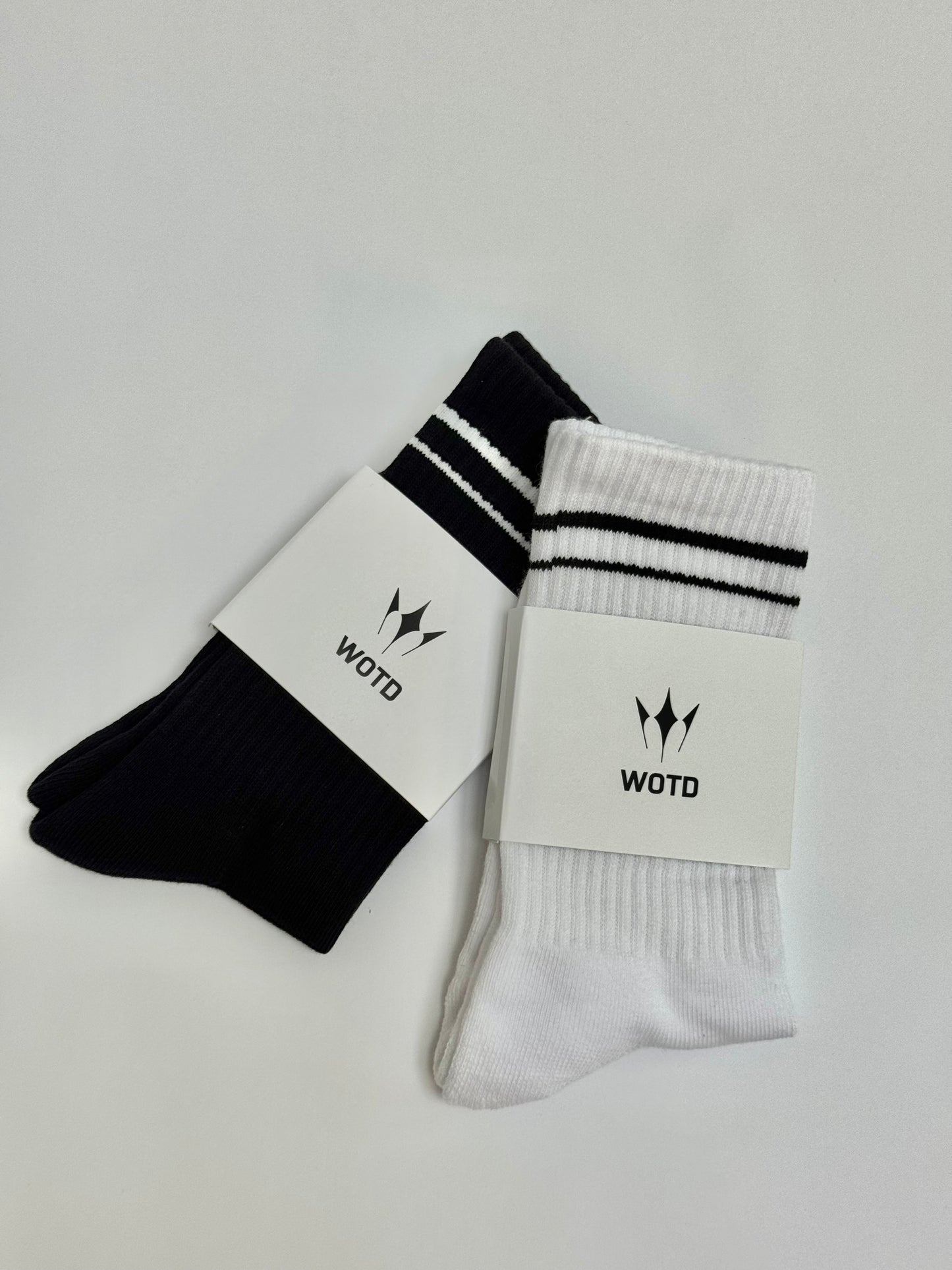 Unisex Half-Crew Throwback Sock - White WOTD Crew Socks (White)