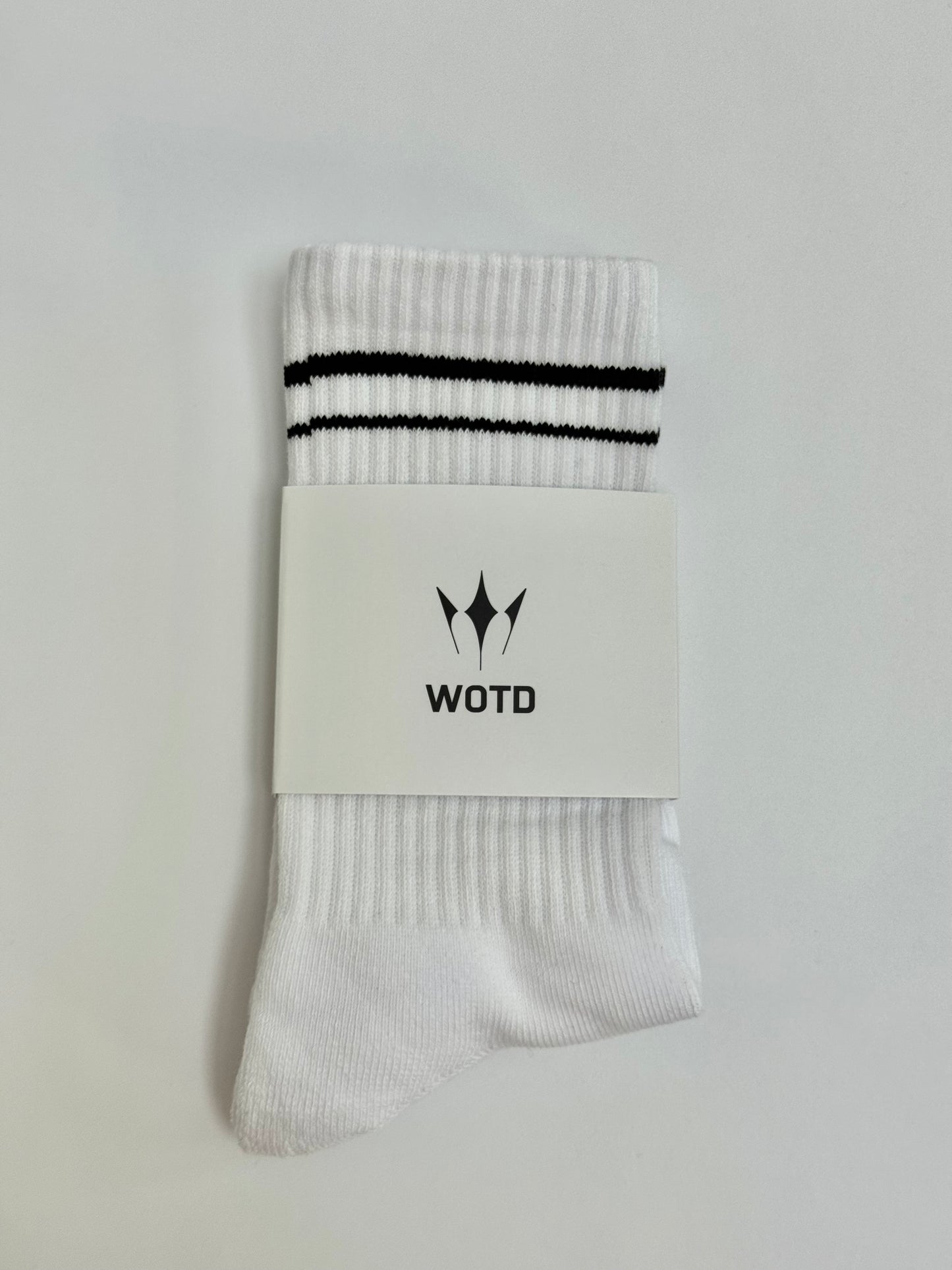 Unisex Half-Crew Throwback Sock - White WOTD Crew Socks (White)